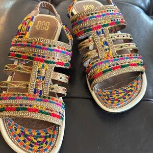 SJS Colorful Woven Strappy Sandals